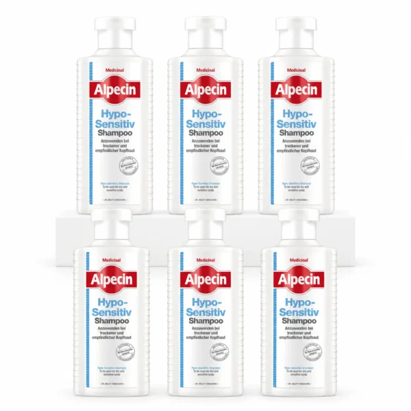 Alpecin Hypo-Sensitiv Shampoo voordeelverpakking met zes flessen van 250 ml