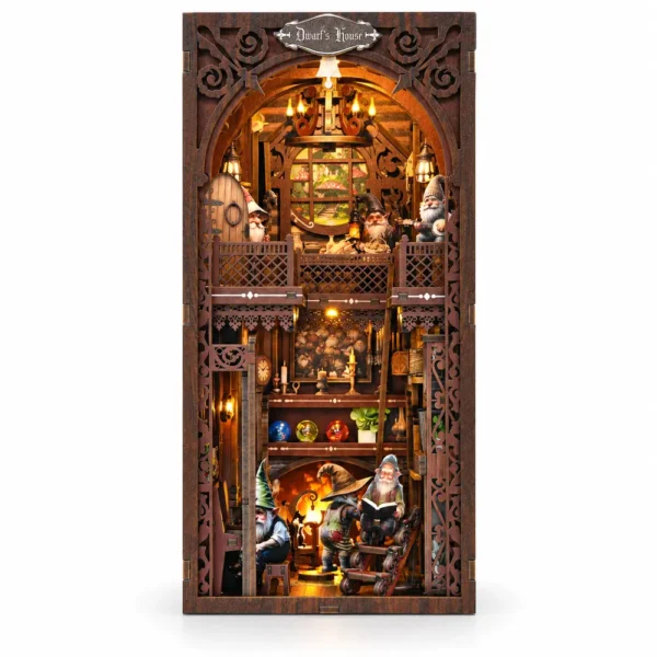 THAR Book Nook Dwarf’s House DIY miniatuurhuis met warme LED-verlichting
