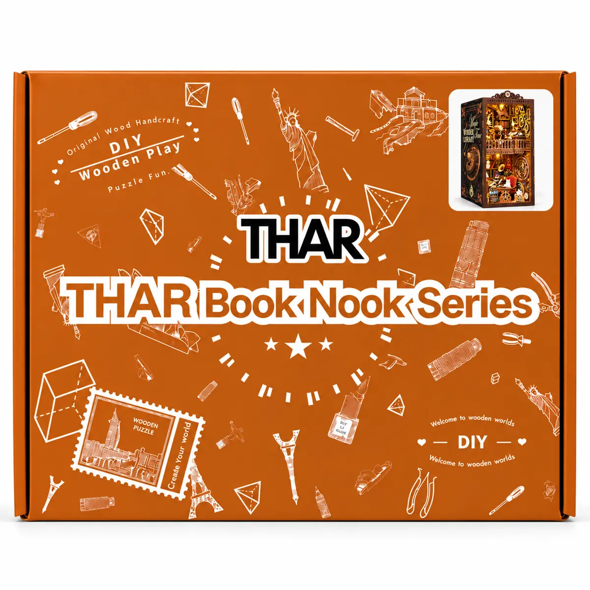 THAR Wonder Library Book Nook bouwpakket verpakking met productafbeelding